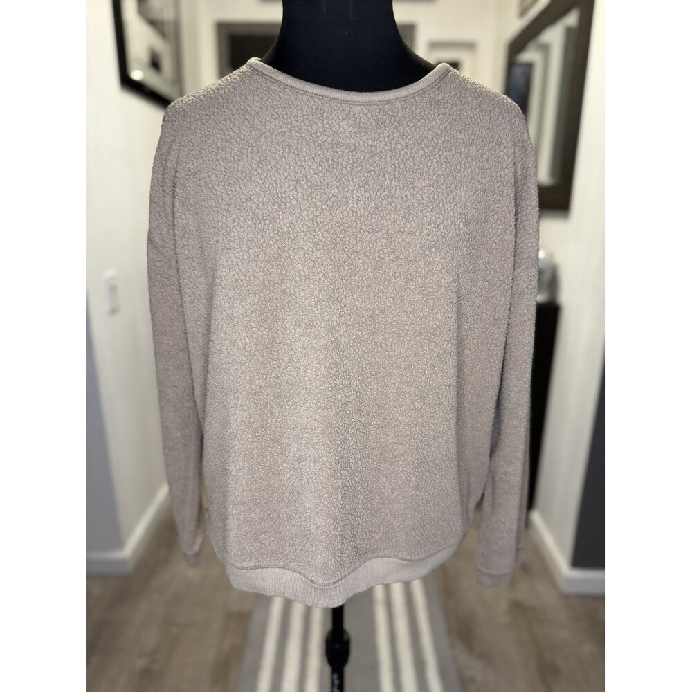 Patagonia Womens Shearling Fleece Crew Sweatshirt Tan Size M